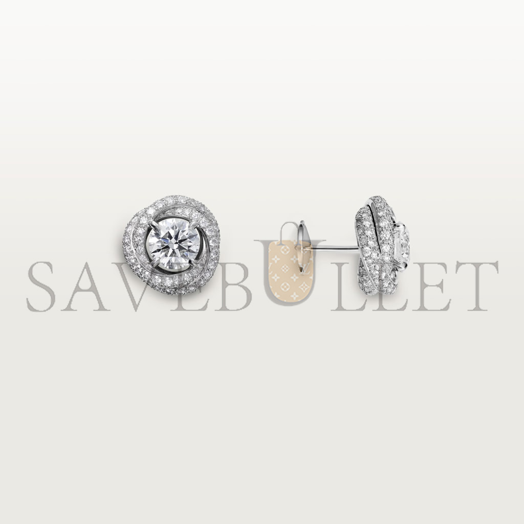 ca*t*er trinity 18k white gold, Di*m*nd ruban earrings n8515014